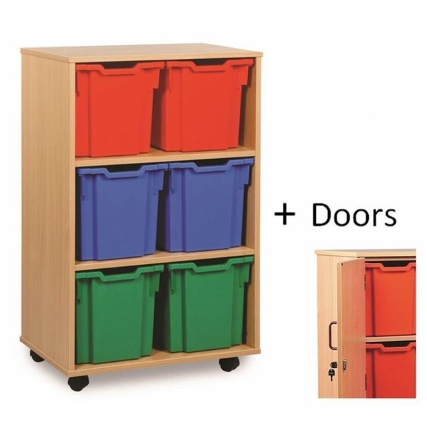 Supporting image for Y203078 - 6 Jumbo Unit - Mobile - With Doors - MAPLE