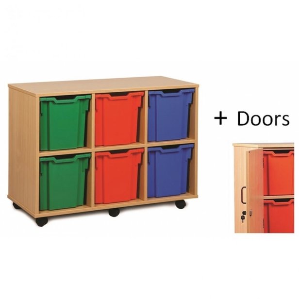 Supporting image for Y203082 - 6 Jumbo Unit - Mobile - With Doors - MAPLE