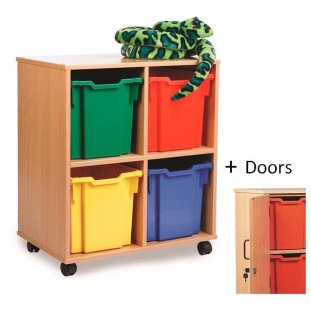 Supporting image for Y203086 - 4 Jumbo Unit - Mobile - With Doors - MAPLE