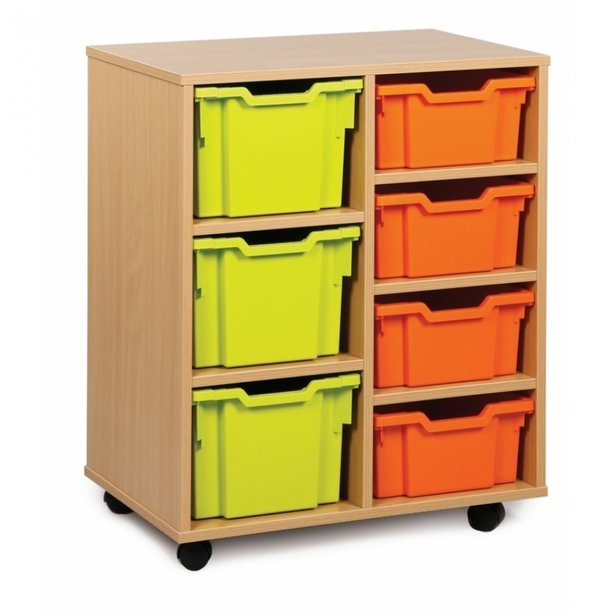 Supporting image for 7 Tray Variety Narrow Storage Unit - Mobile