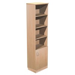 Supporting image for Alpine Essentials Combo 4 Shelf Bookcase & Right Hand Door Cupboard - W600