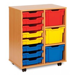 Supporting image for 11 Tray Variety Narrow Storage Unit - Mobile