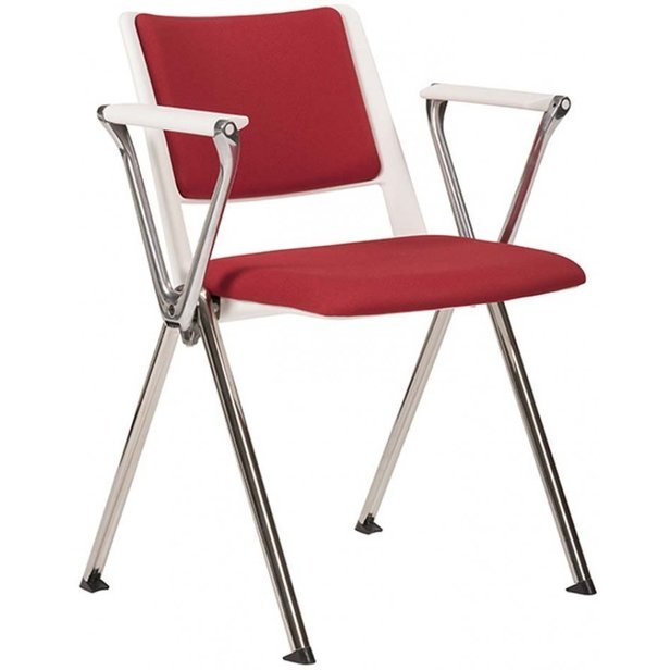 Supporting image for Peak Conference Chair with upholstered seat & back in white