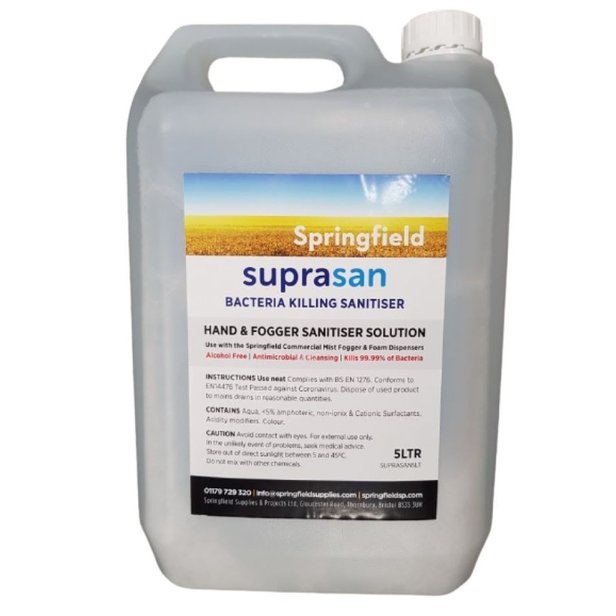 Supporting image for TOP SELLER - SupraSAN Alcohol Free 5L Fogger and Hand Sanitiser Solution