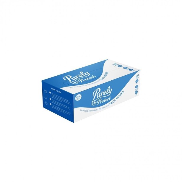 Supporting image for 3 Ply Disposable Face Masks - Box of 50