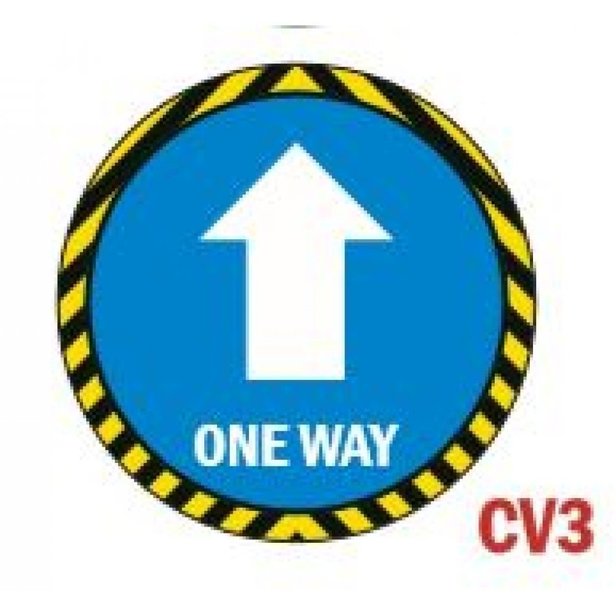 Supporting image for TOP SELLER 'One Way' Round Vinyl Laminated Floor Sticker