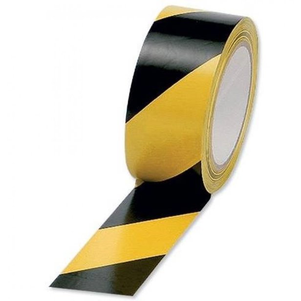 Supporting image for TOP SELLER - Springfield Yellow and Black Safety Hazard Floor Tape - 6 Roll Pack