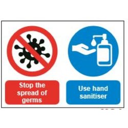 Supporting image for Correx Health & Safety Sign - Stop Germs & Sanitise