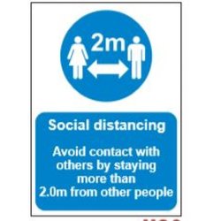 Supporting image for Health & Safety Sign - 2m Distancing