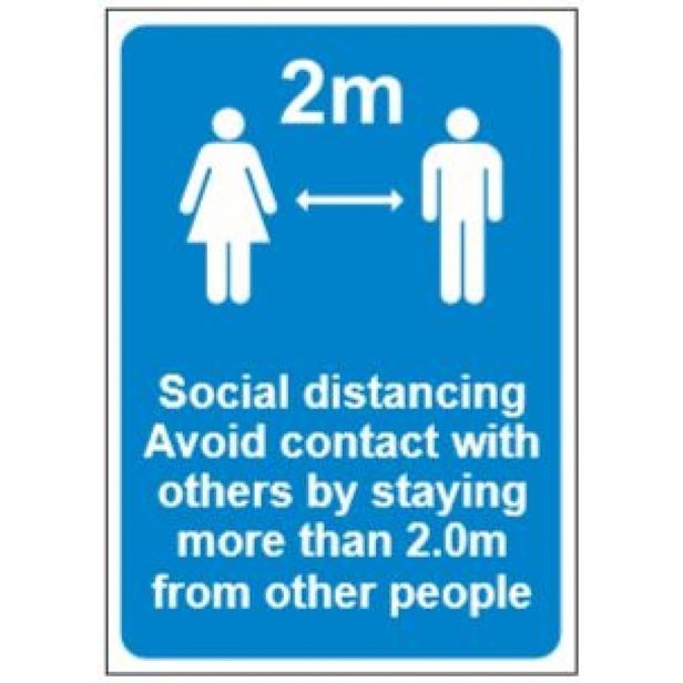 Supporting image for Health & Safety Sign - 2m Social Distancing