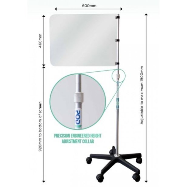 Supporting image for Telescopic Floor Standing Protection - Sneeze Screen - Senior