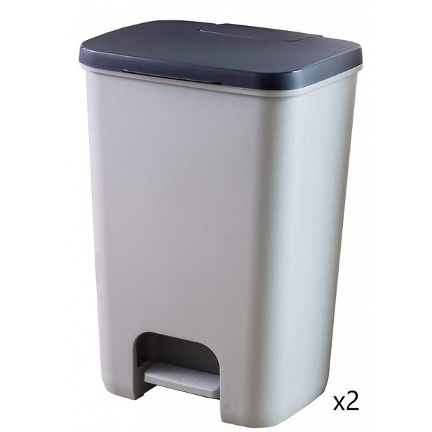 Supporting image for Springfield Pedal Bin - Silver/Grey - 2 Pack