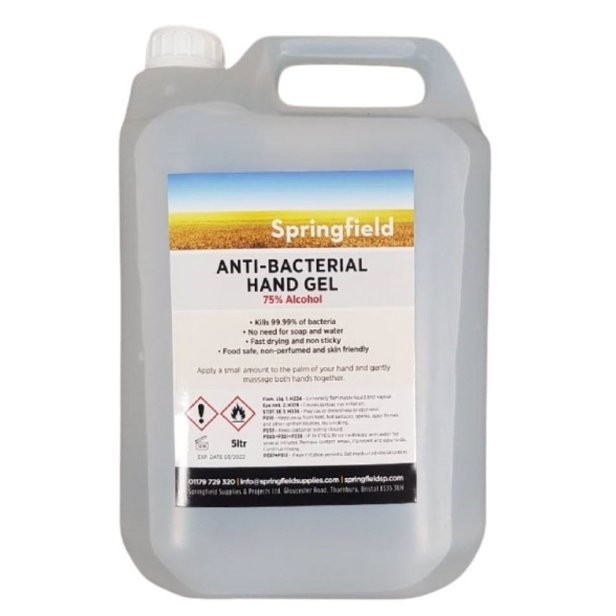 Supporting image for Springfield Peach Scented 75% Alcohol Gel - 5L