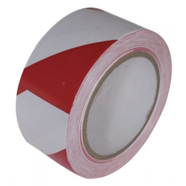 Supporting image for Springfield Red and White Safety Hazard Floor Tape - 6 Roll Pack
