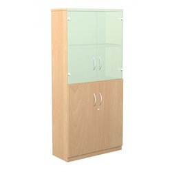 Supporting image for Orbit Cupboard with Wooden & Glass Doors - H1725