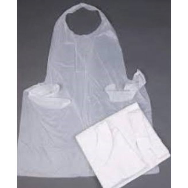 Supporting image for White Aprons on a Roll -  Bulk 1000 Pack - 5 rolls of 200