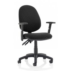 Supporting image for Merlin High Back Operator Chair with Adj Arms - Bonded Leather - Wipe Clean