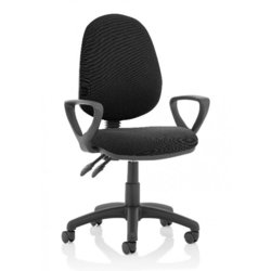 Supporting image for Merlin High Back Operator Chair with fixed arms - bonded leather-wipe clean