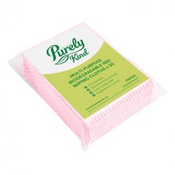 Supporting image for Purely Kind Eco Multipurpose Wiping Cloths Red x 50