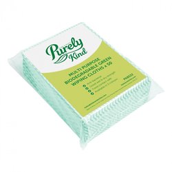Supporting image for Purely Kind Eco Multipurpose Wiping Cloths Green x 50