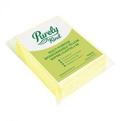 Supporting image for Purely Kind Eco Multipurpose Wiping Cloths Yellow x 50