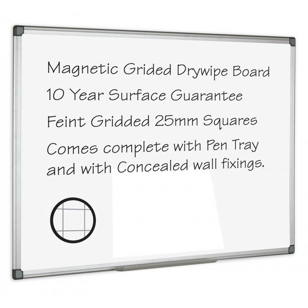Supporting image for YDWGR44 - Drywipe Board - Gridded - 1200 x 1200