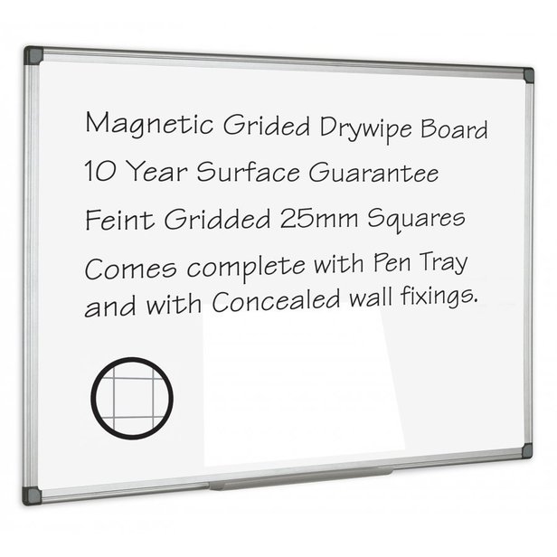 Supporting image for YDWMGR43 - Drywipe Magnetic Boards - Gridded - 1200 x 900