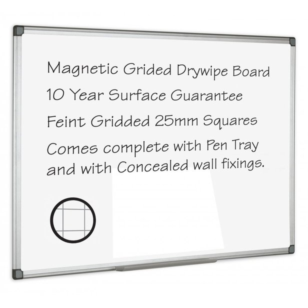 Supporting image for YDWMGR64 - Drywipe Magnetic Boards - Gridded - 1800 x 1200