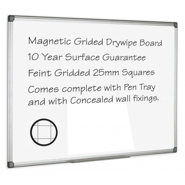 Supporting image for YDWMGR84 - Drywipe Magnetic Boards - Gridded - 2400 x 1200
