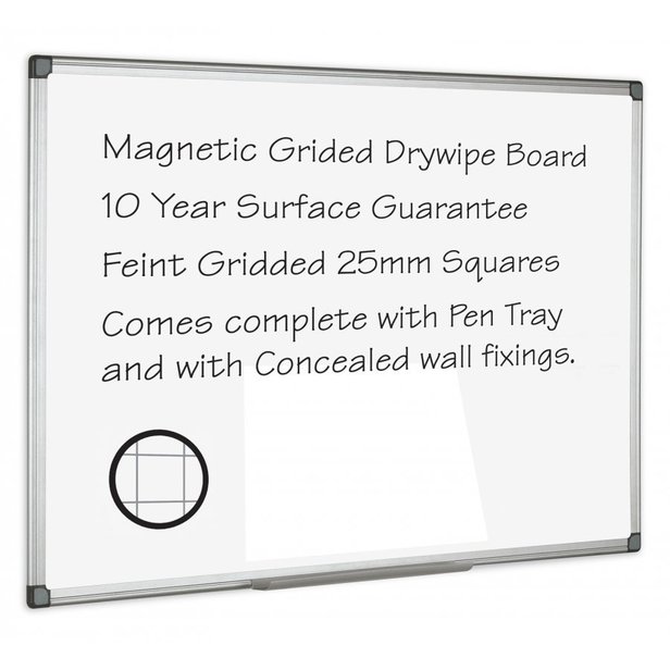Supporting image for YDWMGR32 - Drywipe Magnetic Boards - Gridded - 900 x 600
