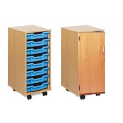 Supporting image for 8 Shallow Tray Storage Unit - Mobile - With Doors