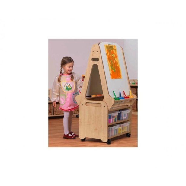 Supporting image for 2-in-1 Art Easel and Storage Trolley