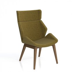 Supporting image for Sydney High Back Chair - With Wooden 4 Leg Base