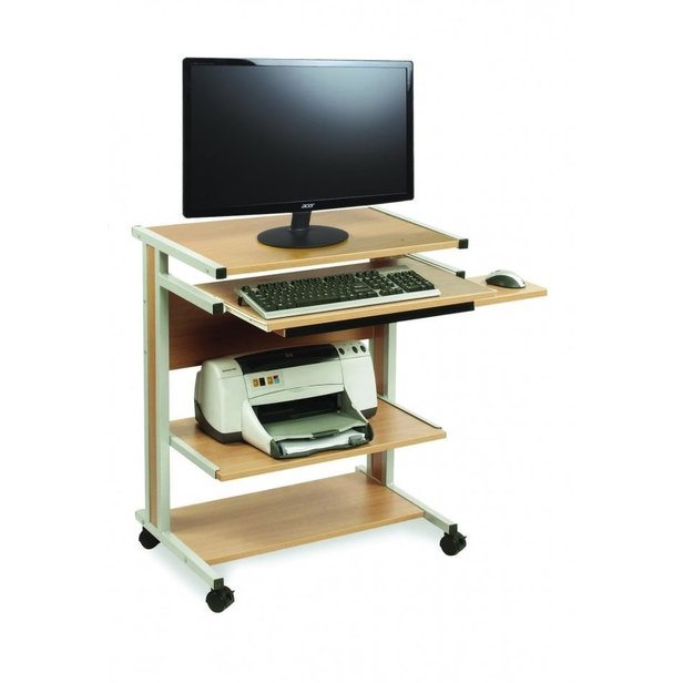 Supporting image for Mobile computer work station with sliding keyboard shelf
