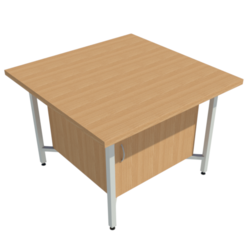 Supporting image for School Work Bench - Metal Frame - Flush - With Cupboard