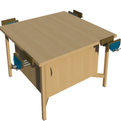 Supporting image for School Work Benches - Solid Wood Frame