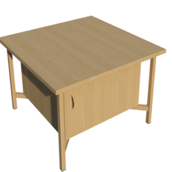 Supporting image for School Work Bench - Solid Wood Frame - Flush - With Cupboard