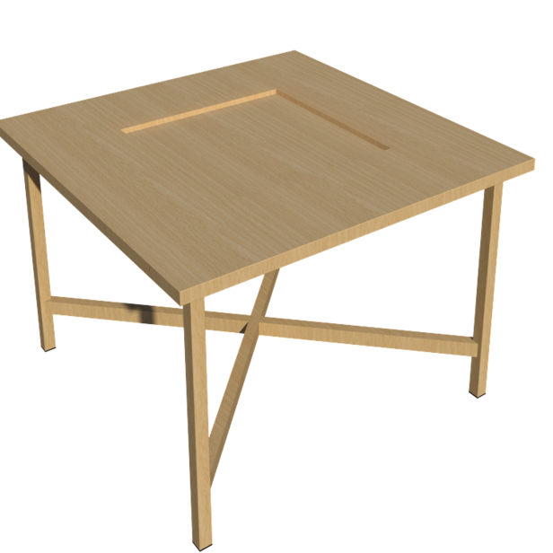 Supporting image for School Work Bench - Solid Wood Frame - Tool Well - No Cupboard