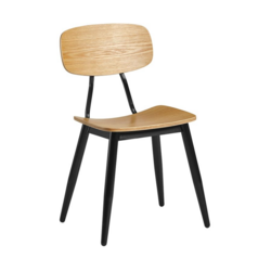 Supporting image for Oak Side Chair with Black Steel Frame
