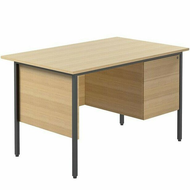 Supporting image for Y43730 - Single Pedestal Teacher's Desk - Grey Frame - W1200