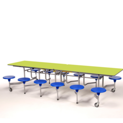 Supporting image for Y3601266 - Folding Rectangular Table with 12 Stools - H660