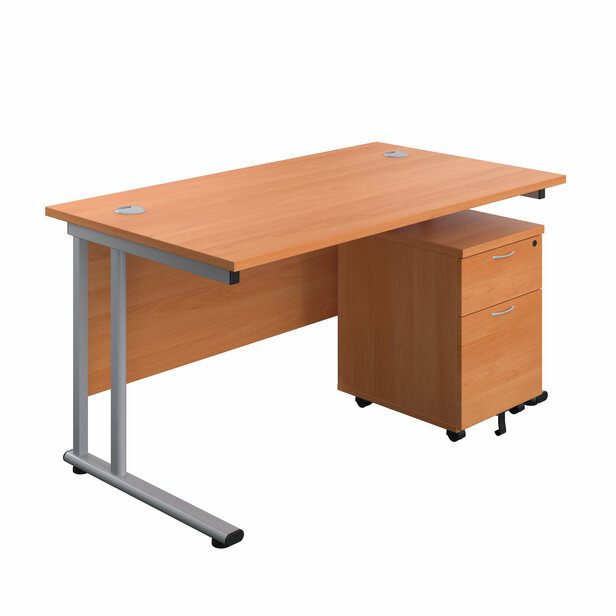 Supporting image for Springfield Essesntials 1200 x 800 Twin Upright Straight Desk 