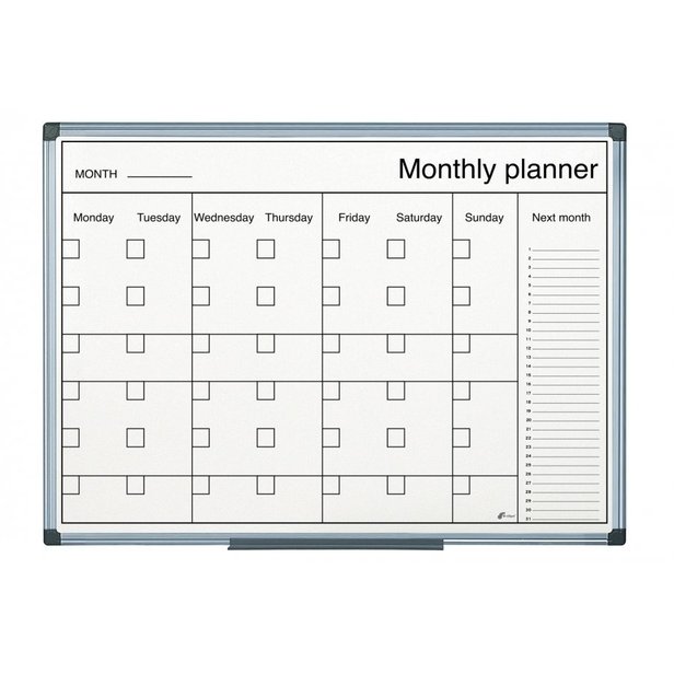 Supporting image for Monthly Planner Black & White Print 900 X 600 Aluminium