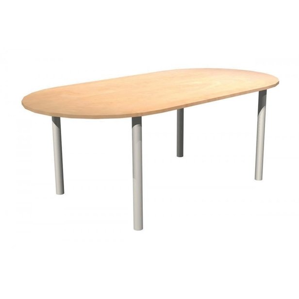 Supporting image for YCZM200 - Alpine Essentials D-End Meeting & Conference Tables - Pole Leg - L2000