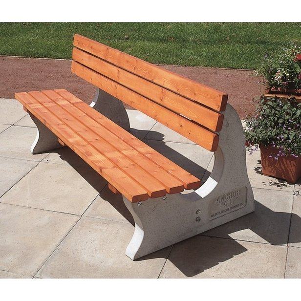 Supporting image for Cotswold Concrete & Wood Bench - With Back