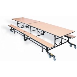 Supporting image for Y16076 - Rectangular Folding Tables with Benches -  L3180mm - H690mm