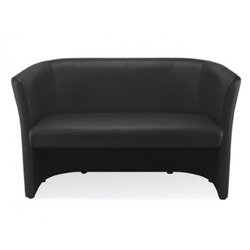 Supporting image for Retro Leather 2 Seater Tub Chair - Black