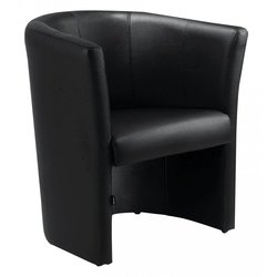 Supporting image for Retro Leather Tub Chair - Black