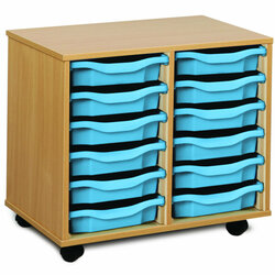 Supporting image for Y15120 - 12 Shallow Tray Storage Unit - Mobile - Without Doors