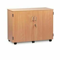 Supporting image for Y15122 - 12 Shallow Tray Storage Unit - Mobile - With Doors